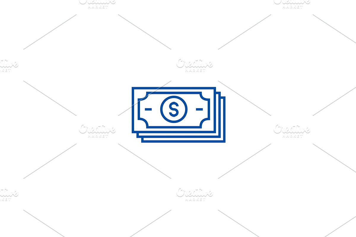 Banknotes,dollars line icon concept in Illustrations - product preview 8
