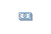 Banknotes,dollars line icon concept