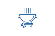 Barbecue grill line icon concept