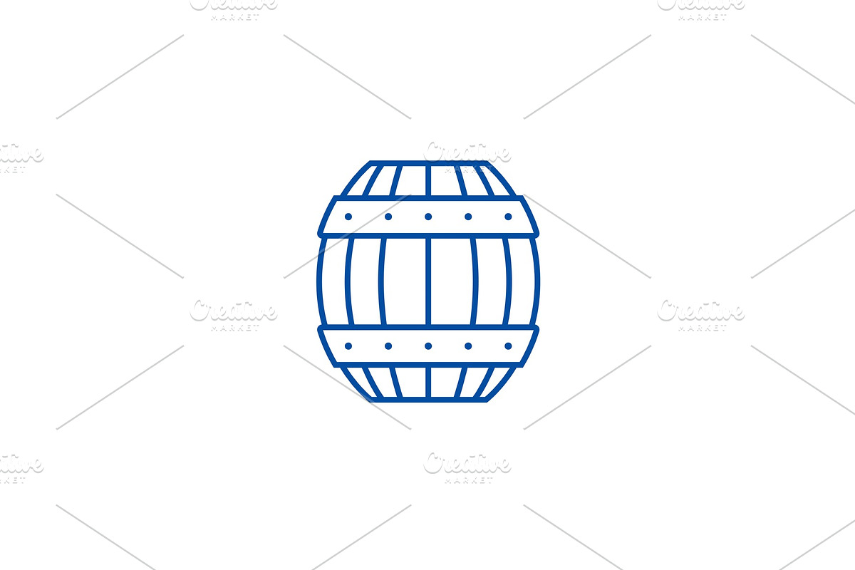 Barrel line icon concept. Barrel in Illustrations - product preview 8