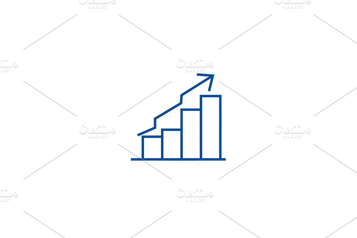 Bars ascendant graph line icon in Illustrations - product preview 8