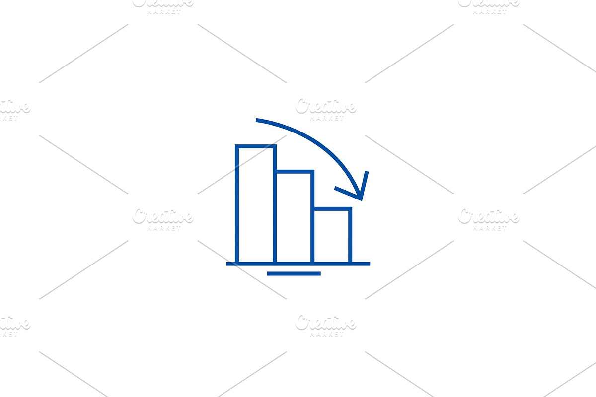 Bars descending graph line icon in Illustrations - product preview 8