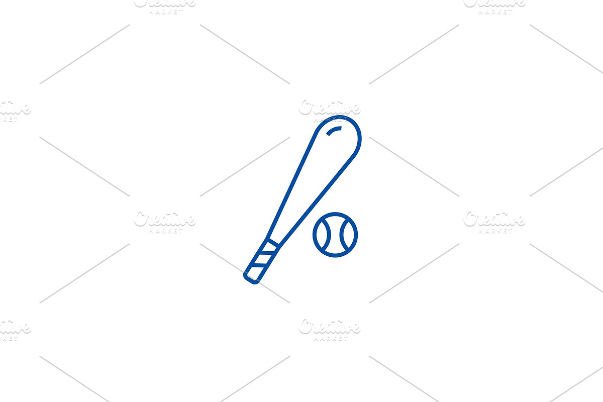 Baseball line icon concept. Baseball in Illustrations - product preview 8