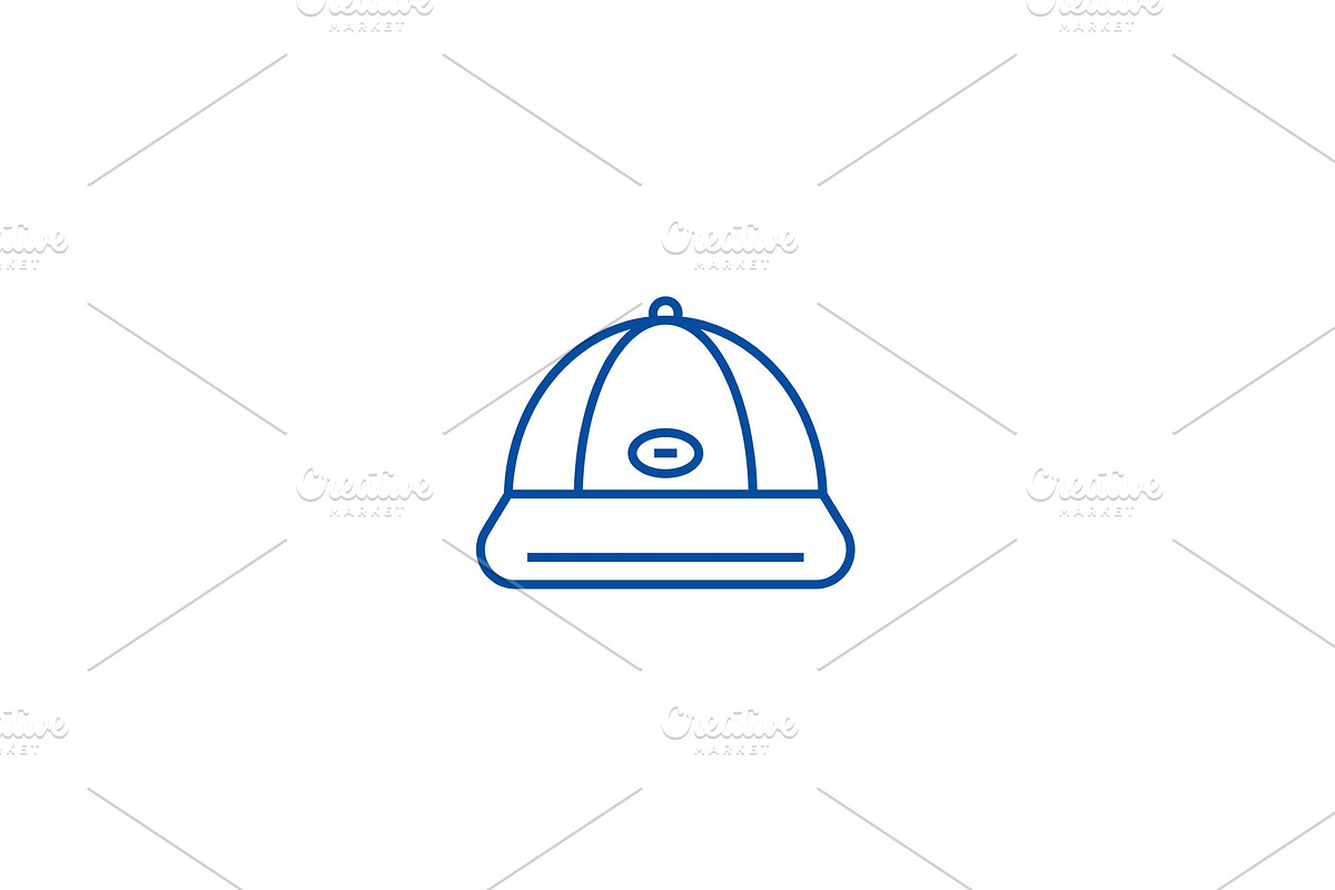 Baseball cap line icon concept in Illustrations - product preview 8