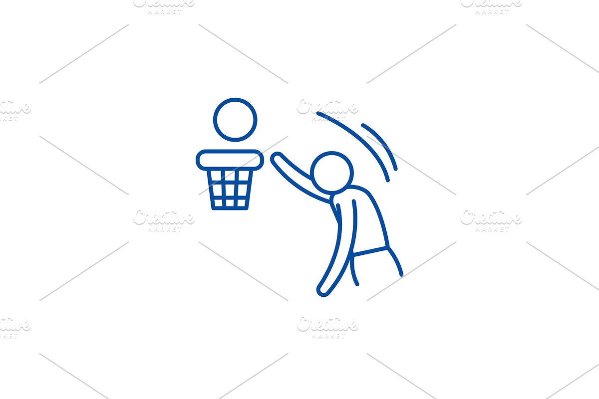 Basketball line icon concept in Illustrations - product preview 8