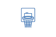 Basketball basket line icon concept