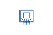 Basketball hoop line icon concept