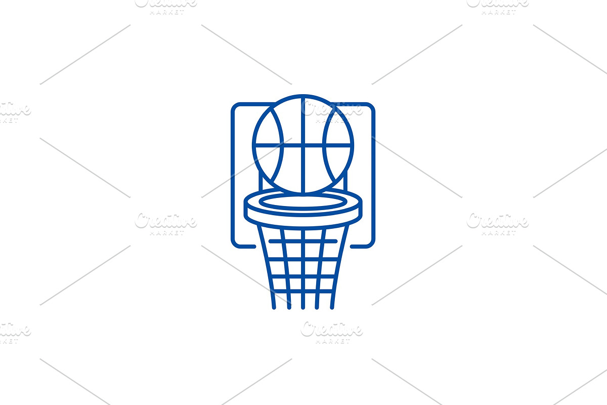 Basketball play line icon concept in Illustrations - product preview 8