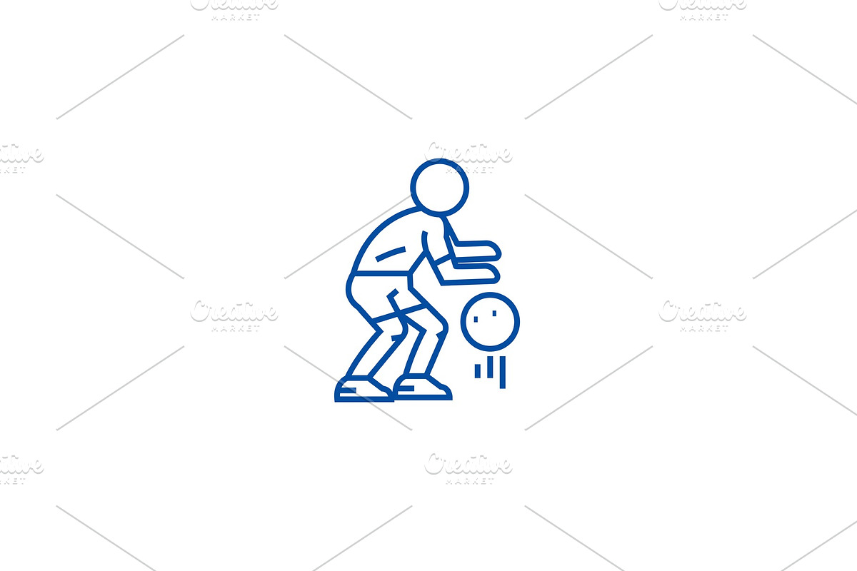 Basketball player line icon concept in Illustrations - product preview 8