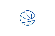Basketball sign line icon concept