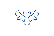 Bat line icon concept. Bat flat