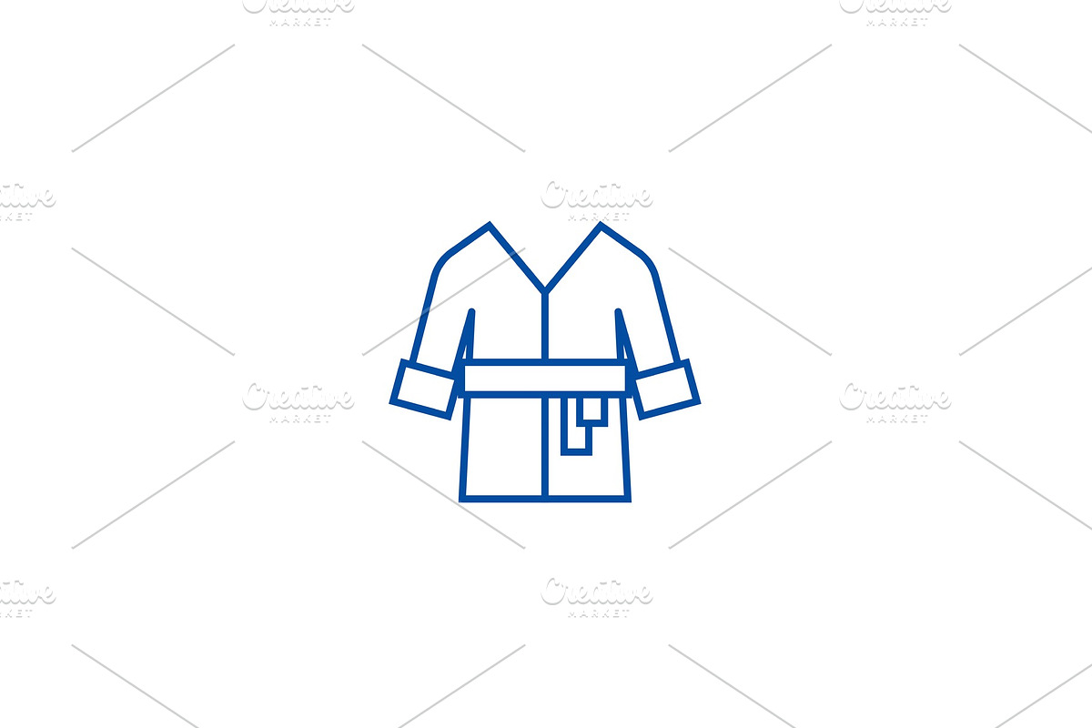 Bathrobe,spa, home line icon concept in Illustrations - product preview 8