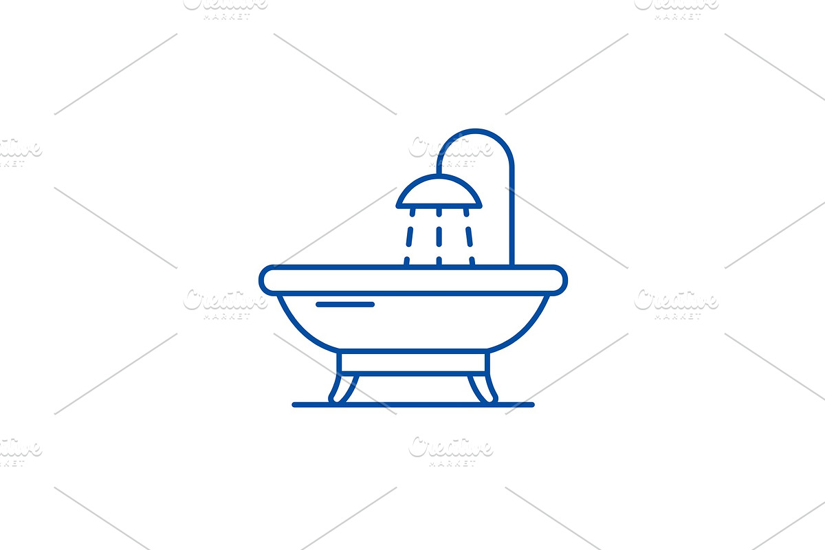 Bathroom line icon concept. Bathroom in Illustrations - product preview 8