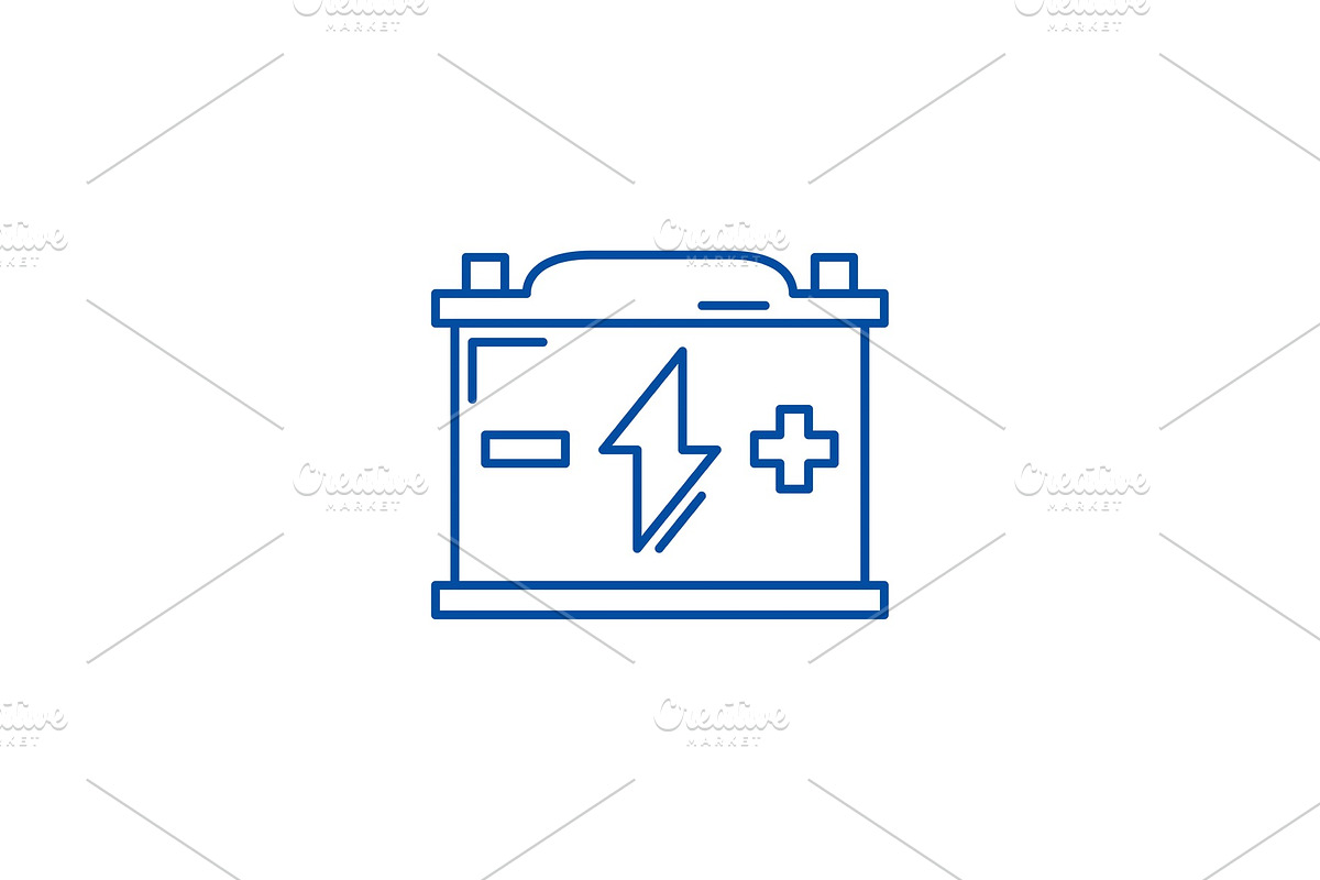 Battery line icon concept. Battery in Illustrations - product preview 8