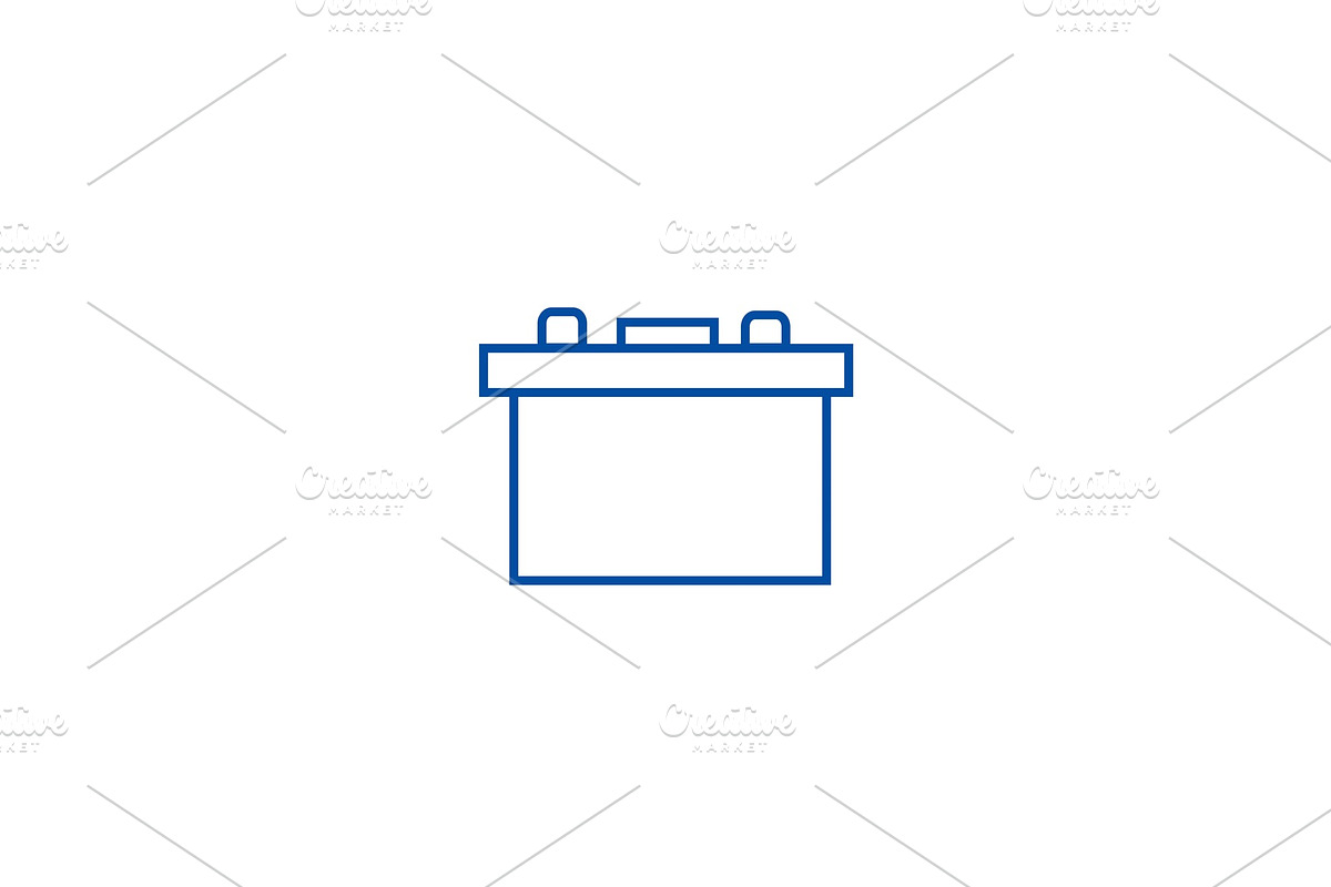 Battery auto line icon concept in Illustrations - product preview 8