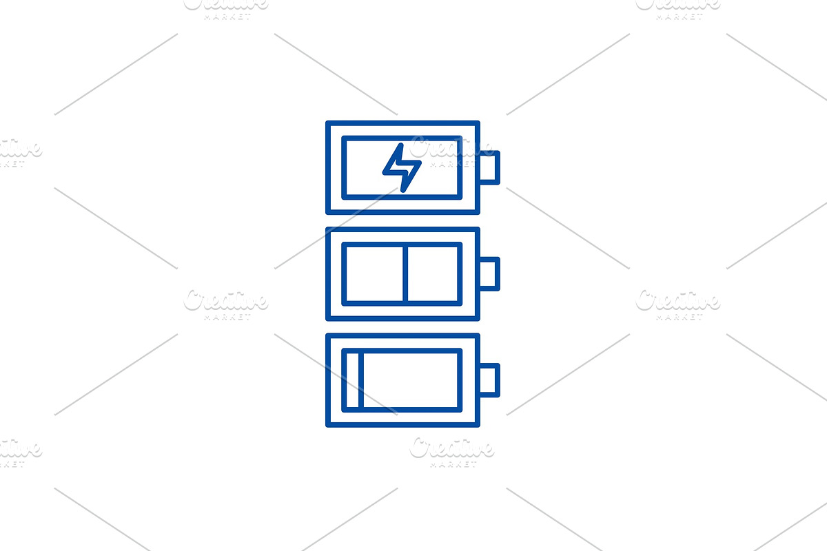 Battery charge line icon concept in Illustrations - product preview 8