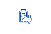 Battery charger line icon concept