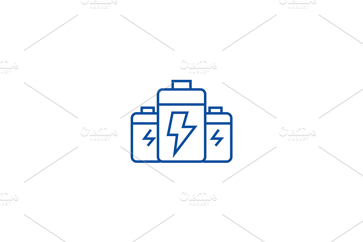 Battery,energy power line icon in Illustrations - product preview 8