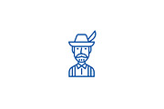 Bavarian man line icon concept