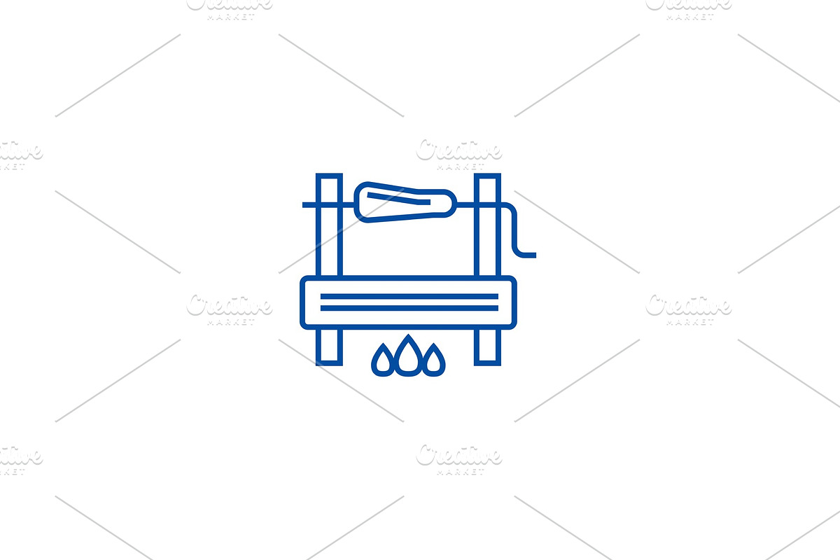 Bbg cooking line icon concept. Bbg in Illustrations - product preview 8