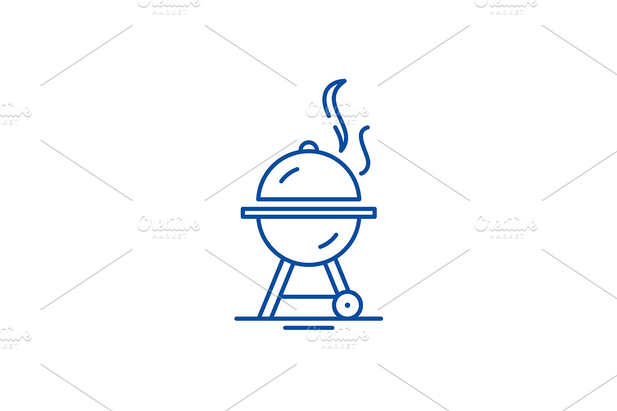 Bbq line icon concept. Bbq flat in Illustrations - product preview 8
