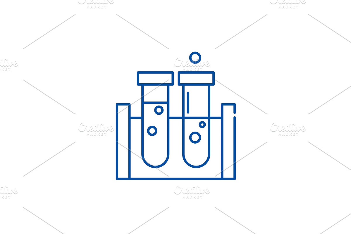 Beakers line icon concept. Beakers in Illustrations - product preview 8