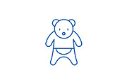 Bear line icon concept. Bear flat