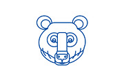 Bear head line icon concept. Bear