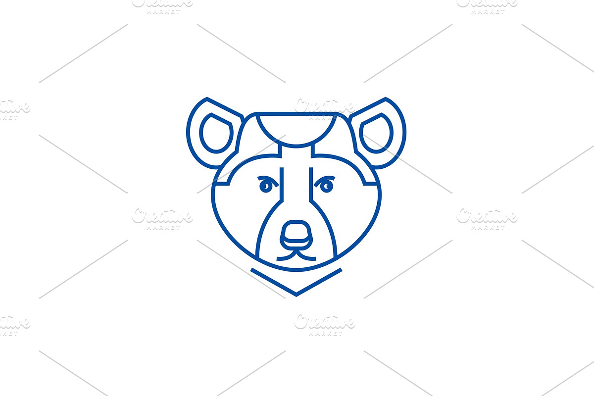 Bear illustration line icon concept in Illustrations - product preview 8