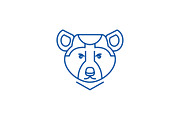 Bear illustration line icon concept