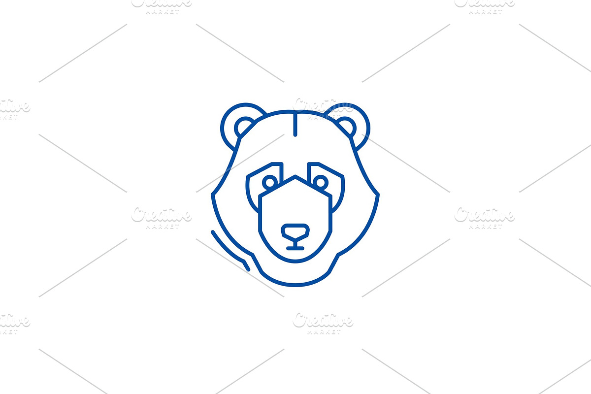 Bear trend line icon concept. Bear in Illustrations - product preview 8