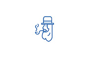 Beardman head with smoke line icon