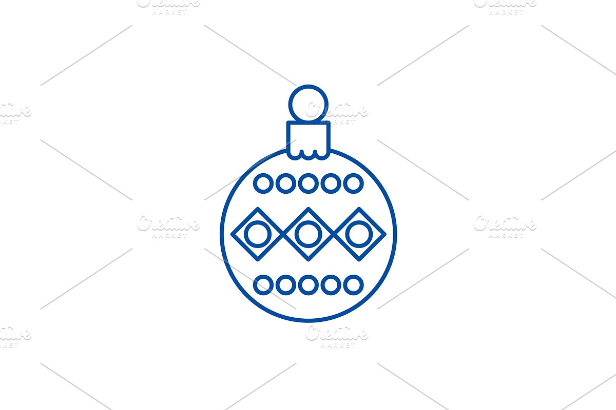 Beautiful christmas ball line icon in Objects - product preview 8