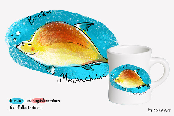 Happy River Fish - 9 illustrations in Illustrations - product preview 2