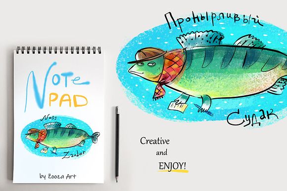 Happy River Fish - 9 illustrations in Illustrations - product preview 8