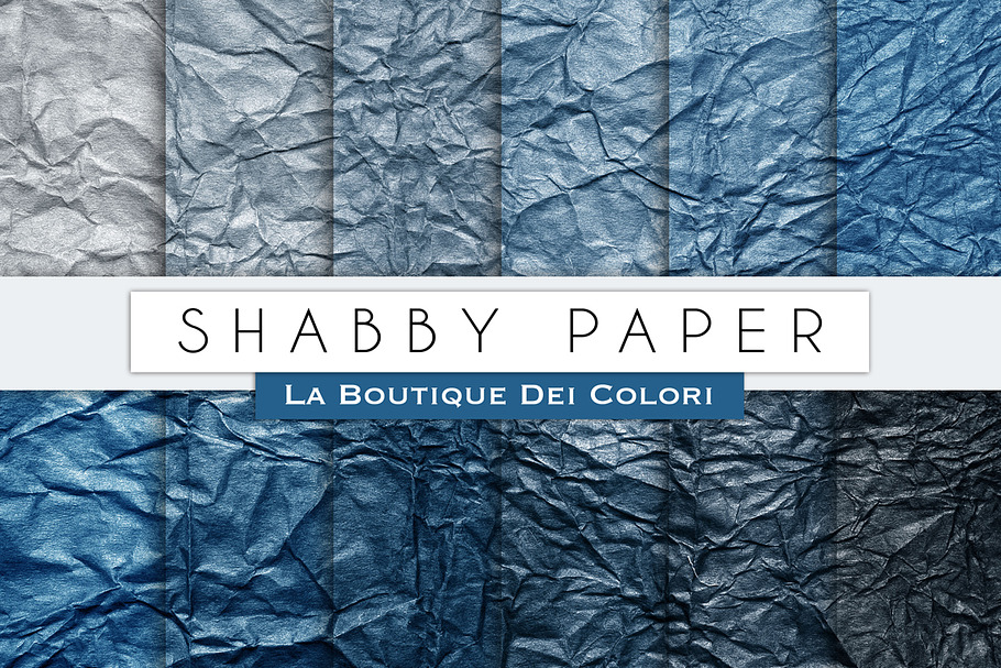 Blue Shabby Digital Paper in Patterns - product preview 8