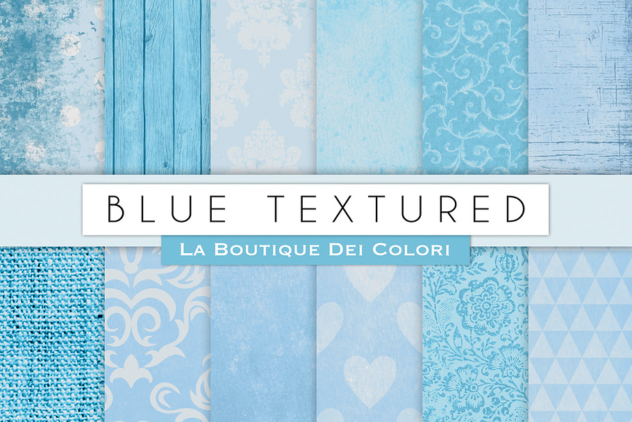 Blue Textured Digital Paper in Textures - product preview 8
