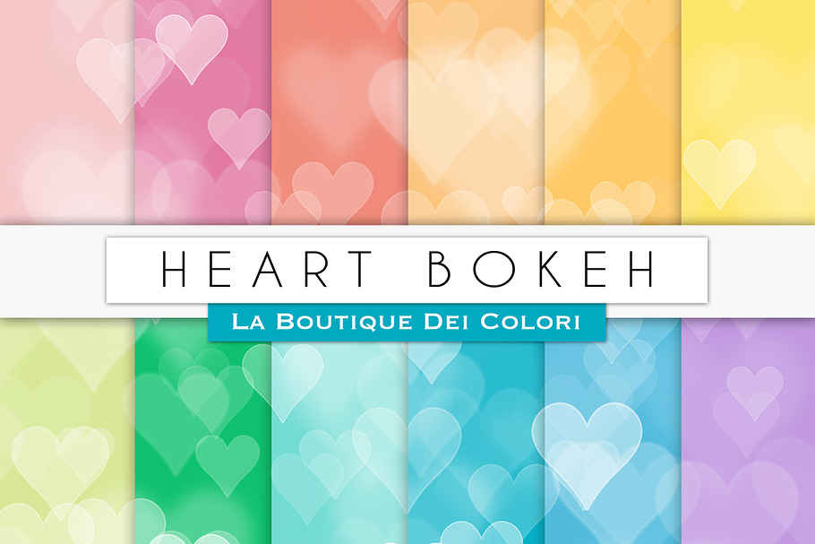 Heart Bokeh Digital Paper in Patterns - product preview 8