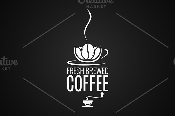 Coffee cup logo. Coffee beans