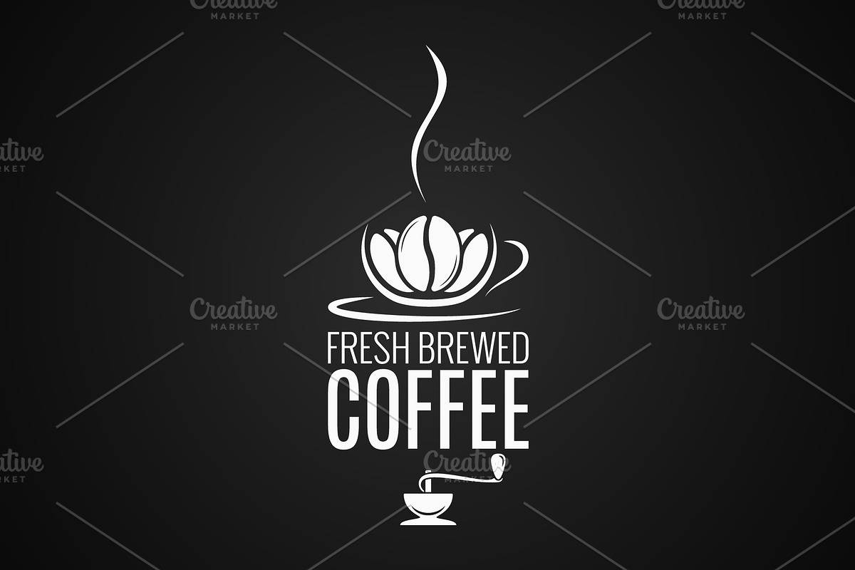 Coffee cup logo. Coffee beans in Objects - product preview 8