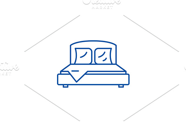 Bedroom line icon concept. Bedroom