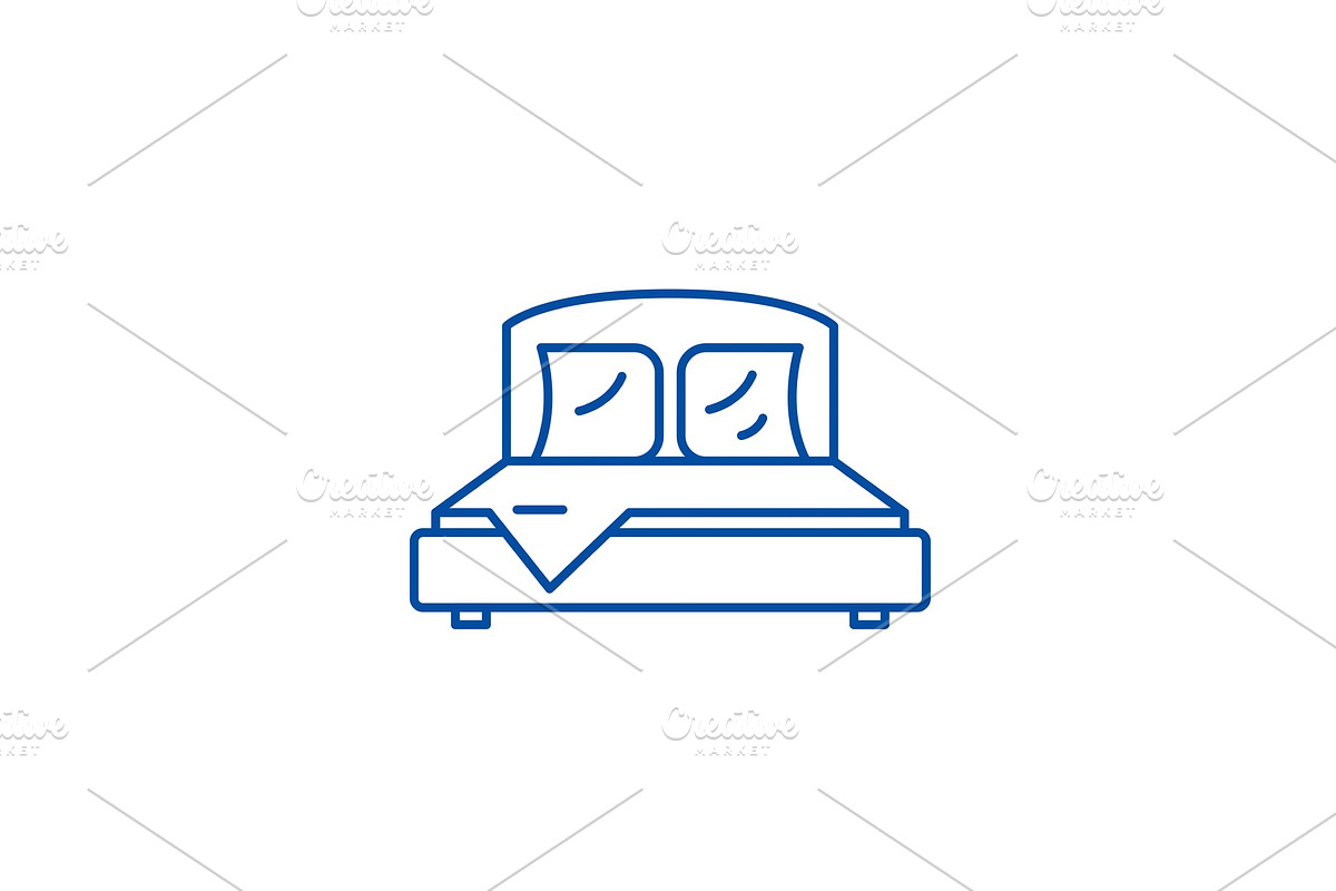 Bedroom line icon concept. Bedroom in Illustrations - product preview 8