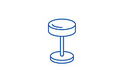 Bedside lamp line icon concept