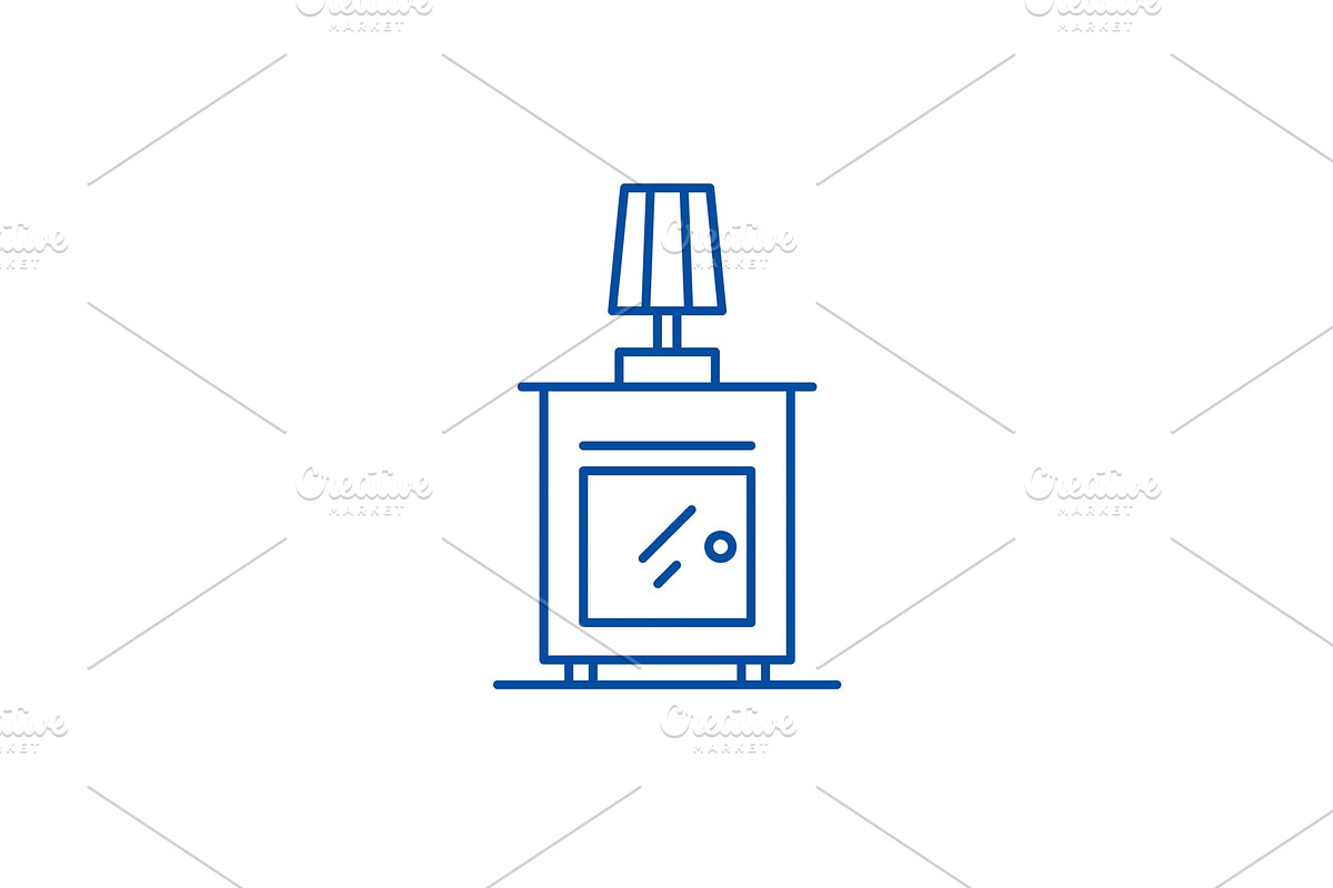Bedside table line icon concept in Illustrations - product preview 8