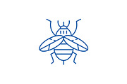Bee line icon concept. Bee flat