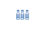 Beer bottle line icon concept. Beer