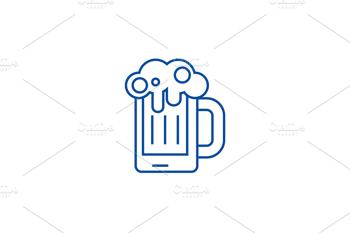 Beer illustration line icon concept in Illustrations - product preview 8