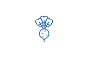 Beet, roots line icon concept. Beet