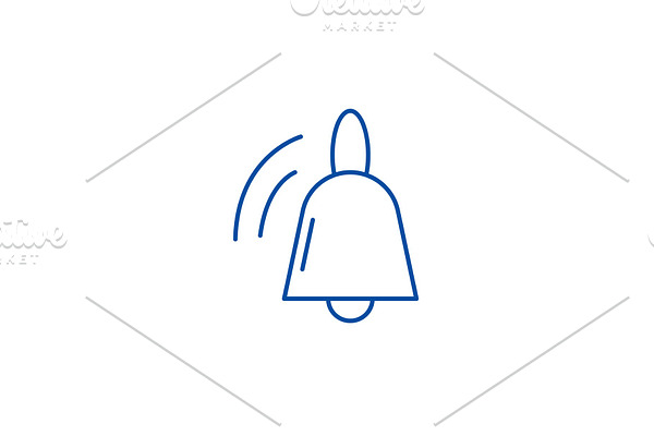 Bell line icon concept. Bell flat