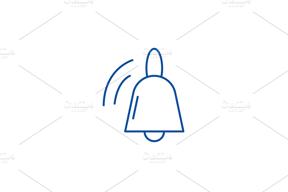 Bell line icon concept. Bell flat in Objects - product preview 8